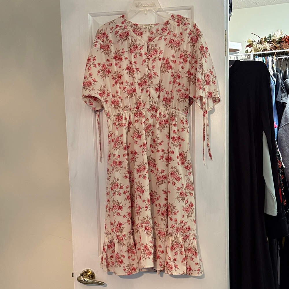 Hayden Floral Print Dress with Ruffle Hem xl
